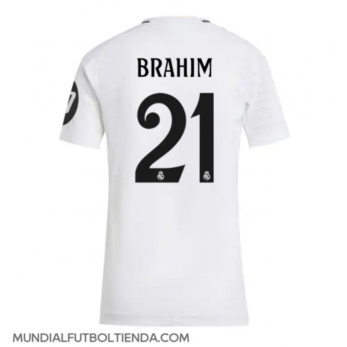 Camiseta Real Madrid Brahim Diaz #21 Primera Equipación Replica 2024-25 para mujer mangas cortas